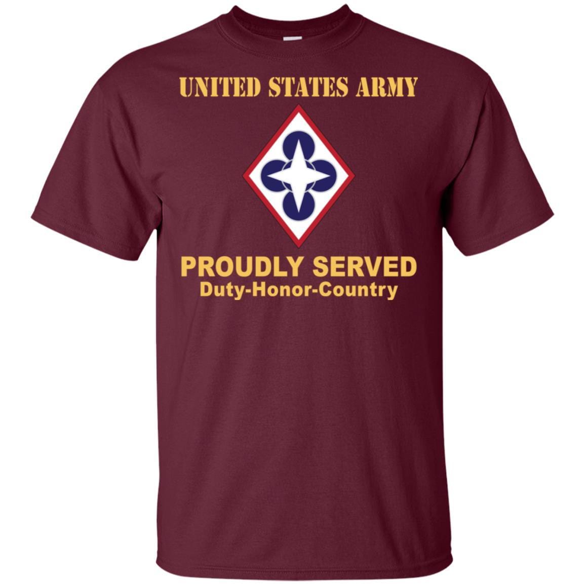 US ARMY CSIB COMBINED ARMS SUPPORT COMMAND- Proudly Served T-Shirt On Front For Men-TShirt-Army-Veterans Nation