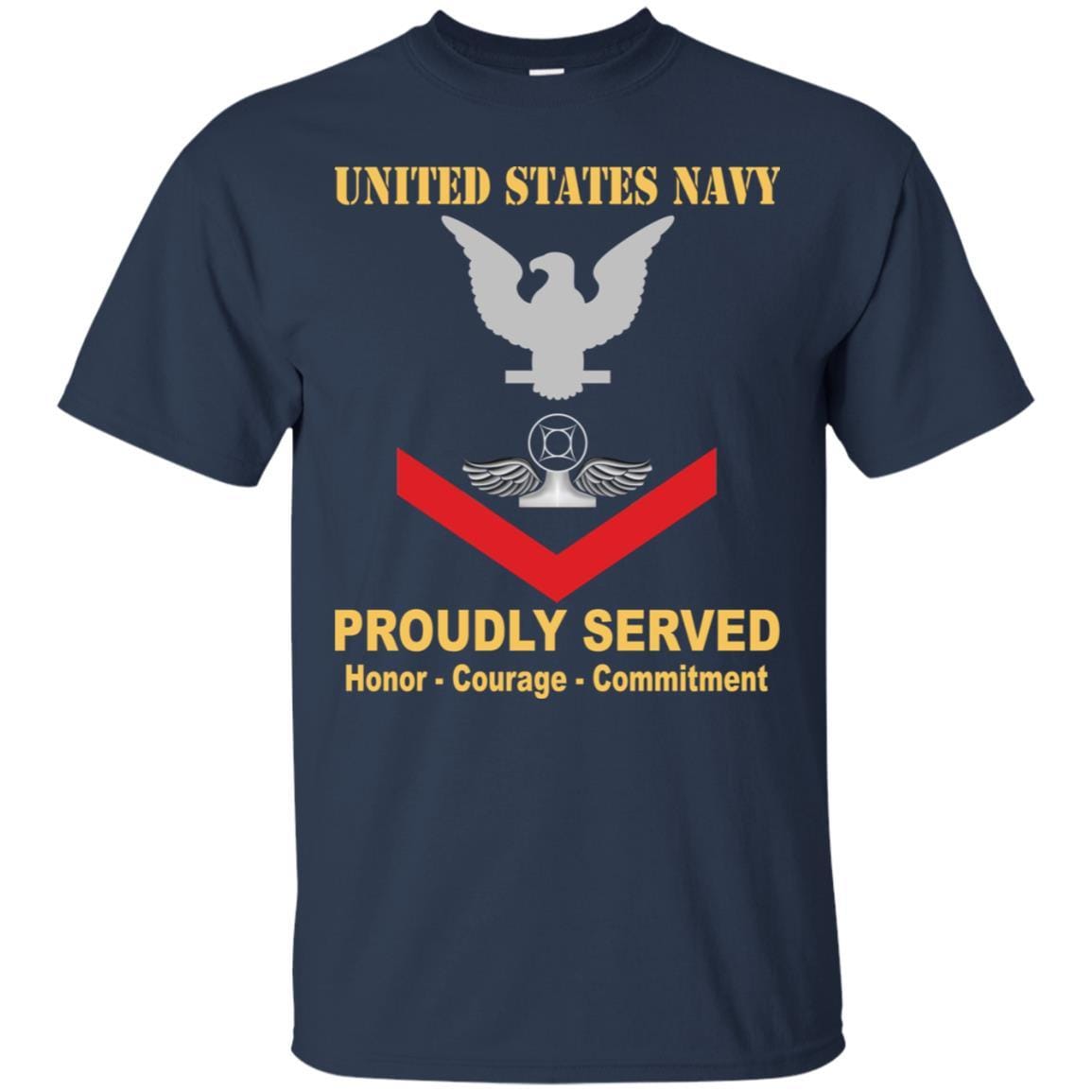 Navy Air Traffic Controller Navy AC E-4 Rating Badges Proudly Served T-Shirt For Men On Front-TShirt-Navy-Veterans Nation