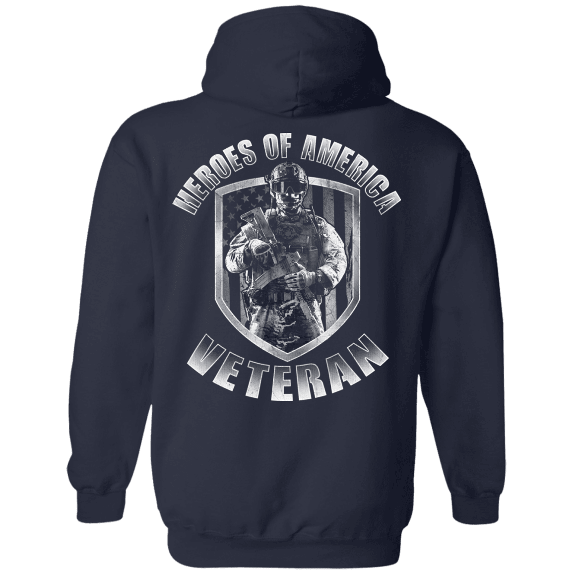 Military T-Shirt "Veteran - Heroes Of America" Men Back-TShirt-General-Veterans Nation