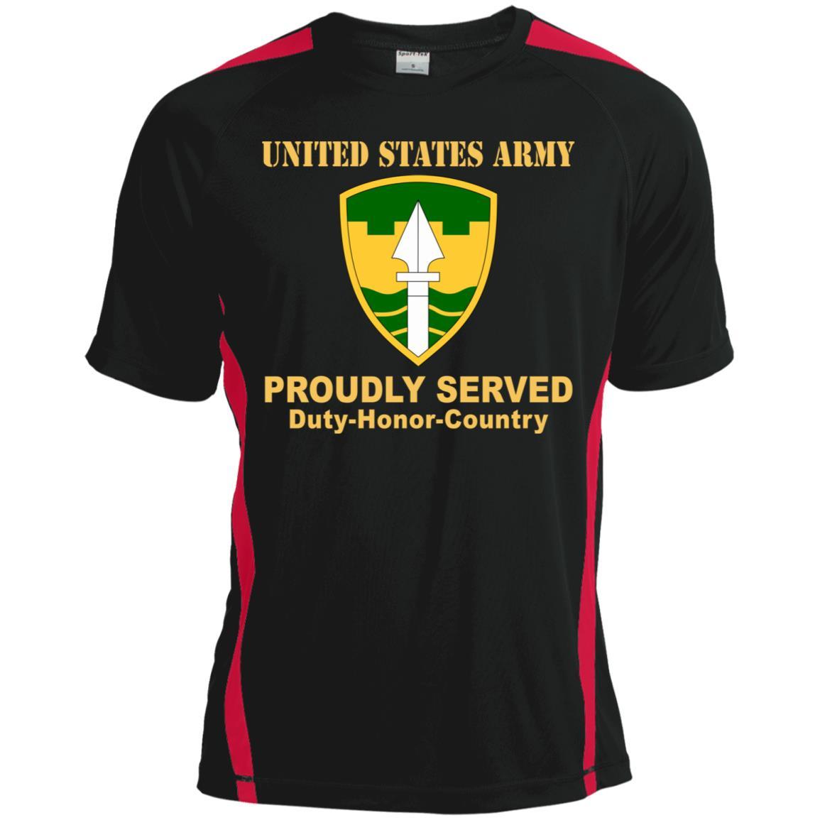 US ARMY MILITARY POLICE BRIGADE - Proudly Served T-Shirt On Front For Men-TShirt-Army-Veterans Nation