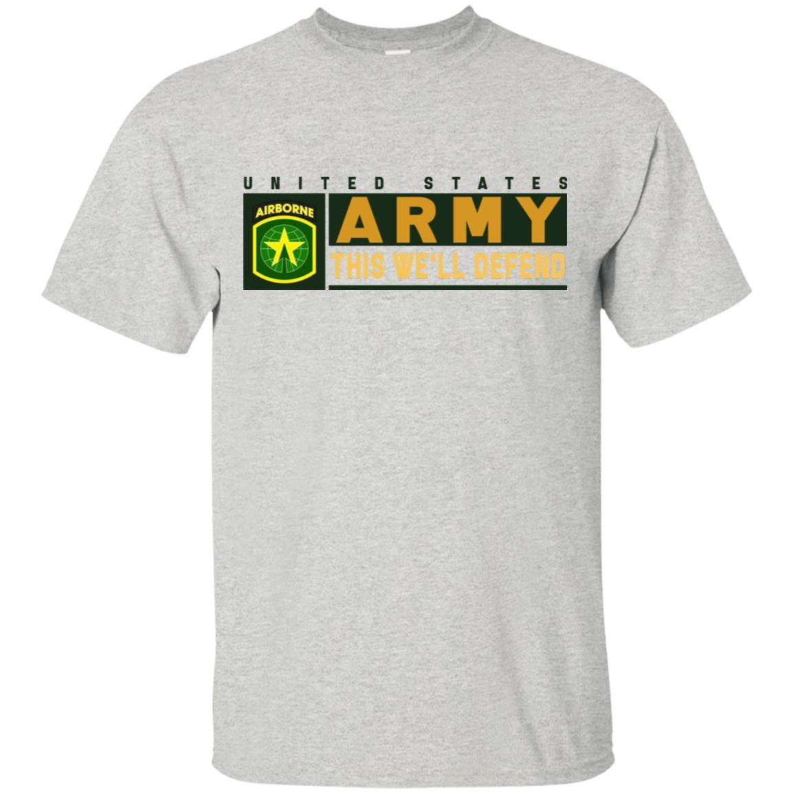 US Army 16TH MILITARY POLICE BRIGADE WITH AIRBORNE TAB- This We'll Defend T-Shirt On Front For Men-TShirt-Army-Veterans Nation