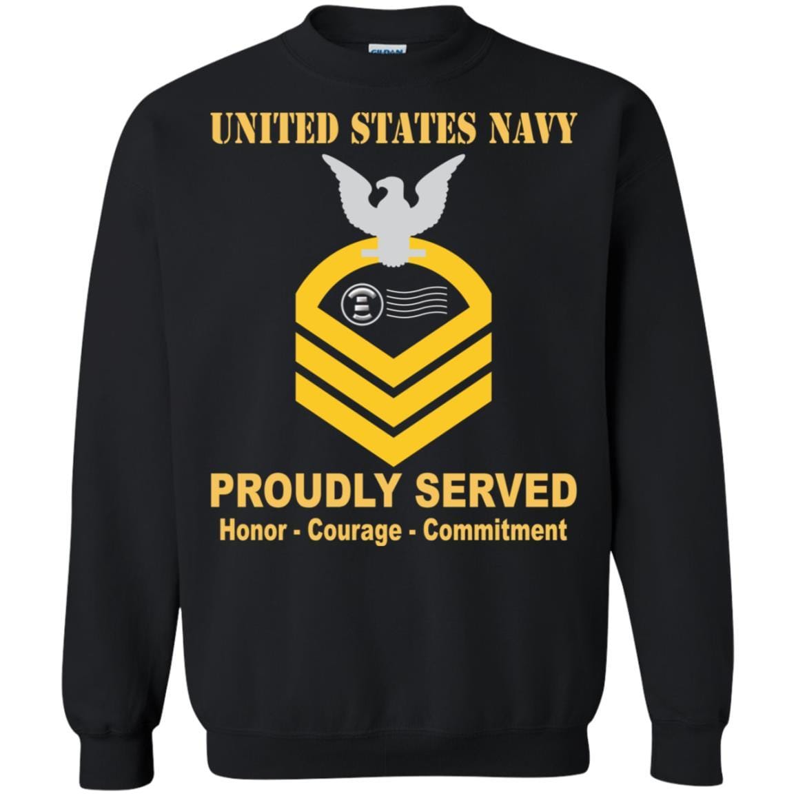 Navy Postal Clerk Navy PC E-7 Rating Badges Proudly Served T-Shirt For Men On Front-TShirt-Navy-Veterans Nation