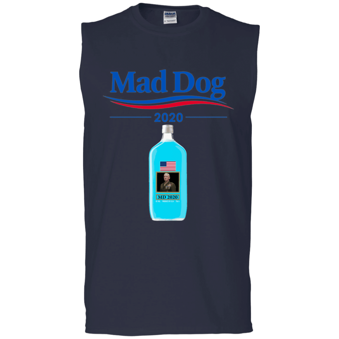 Military T-Shirt "Funny Mad Dog 2020 Blue Men" Front-TShirt-General-Veterans Nation