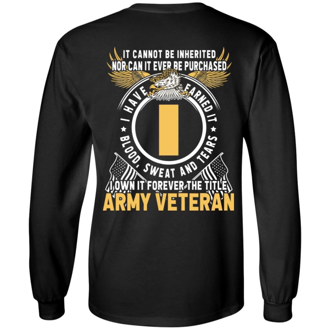 US Army O-1 Second Lieutenant O1 2LT Commissioned Officer Ranks T-Shirt For Men On Back-TShirt-Army-Veterans Nation