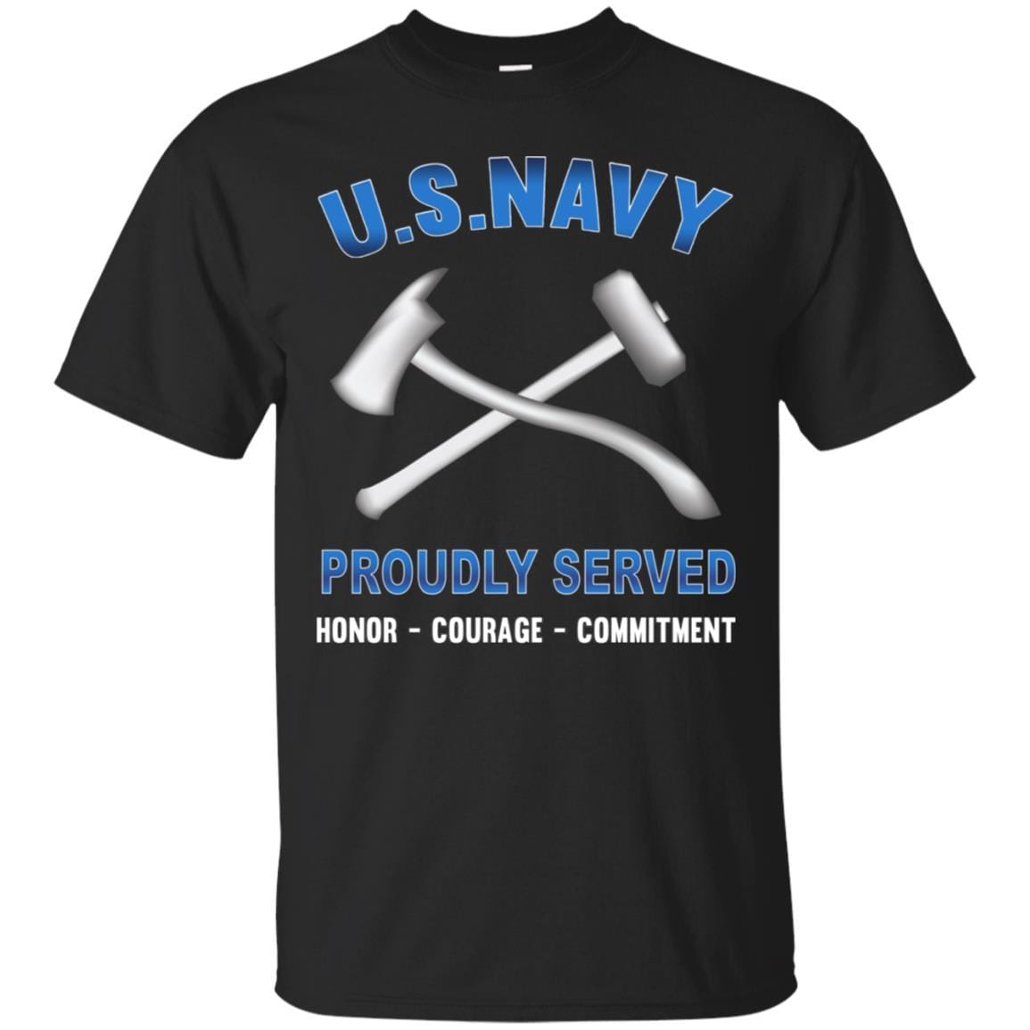 Navy Damage Controlman Navy DC - Proudly Served T-Shirt For Men On Front-TShirt-Navy-Veterans Nation