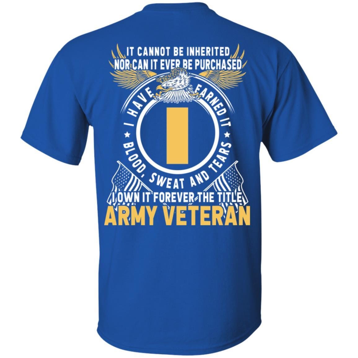 US Army O-1 Second Lieutenant O1 2LT Commissioned Officer Ranks T-Shirt For Men On Back-TShirt-Army-Veterans Nation