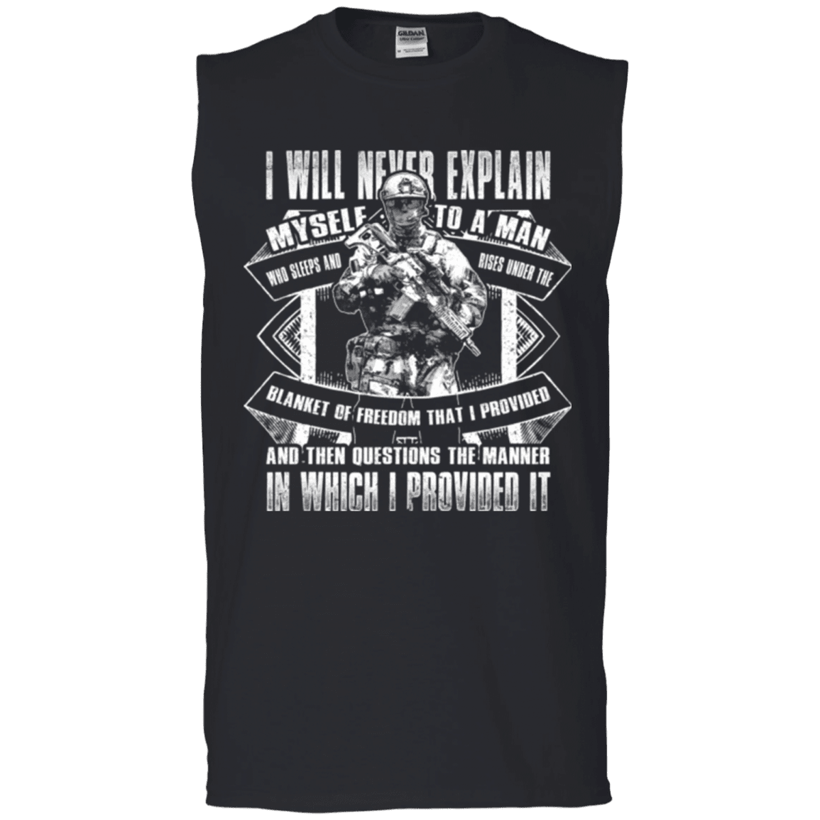 Military T-Shirt "I will never explain myself to a man" Front-TShirt-General-Veterans Nation