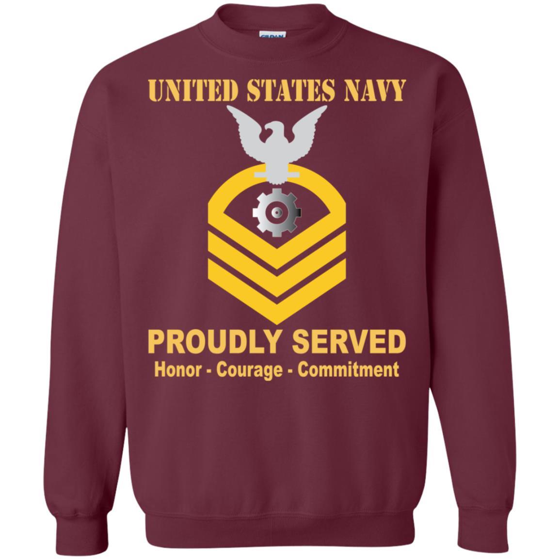 U.S Navy Engineman Navy EN E-7 Rating Badges Proudly Served T-Shirt For Men On Front-TShirt-Navy-Veterans Nation