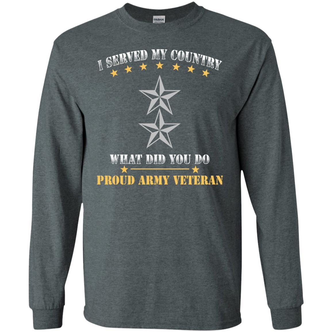 US Army O-8 Major General O8 MG General Officer Ranks Men Front T Shirt - Proud US Army Veteran-TShirt-Army-Veterans Nation