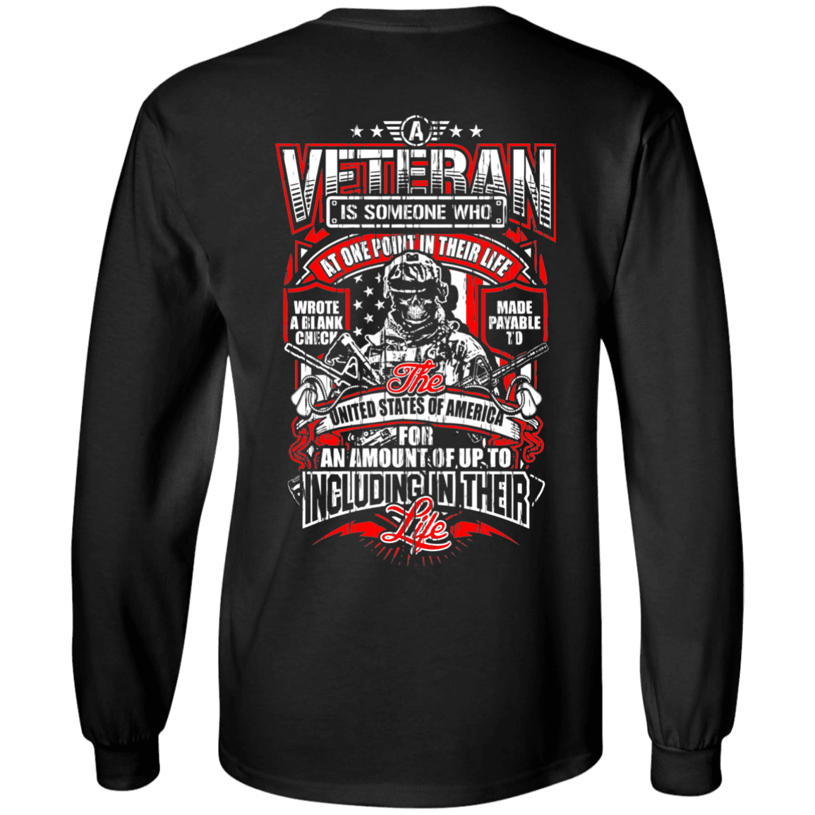 Military T-Shirt "A Veteran" Men Back-TShirt-General-Veterans Nation