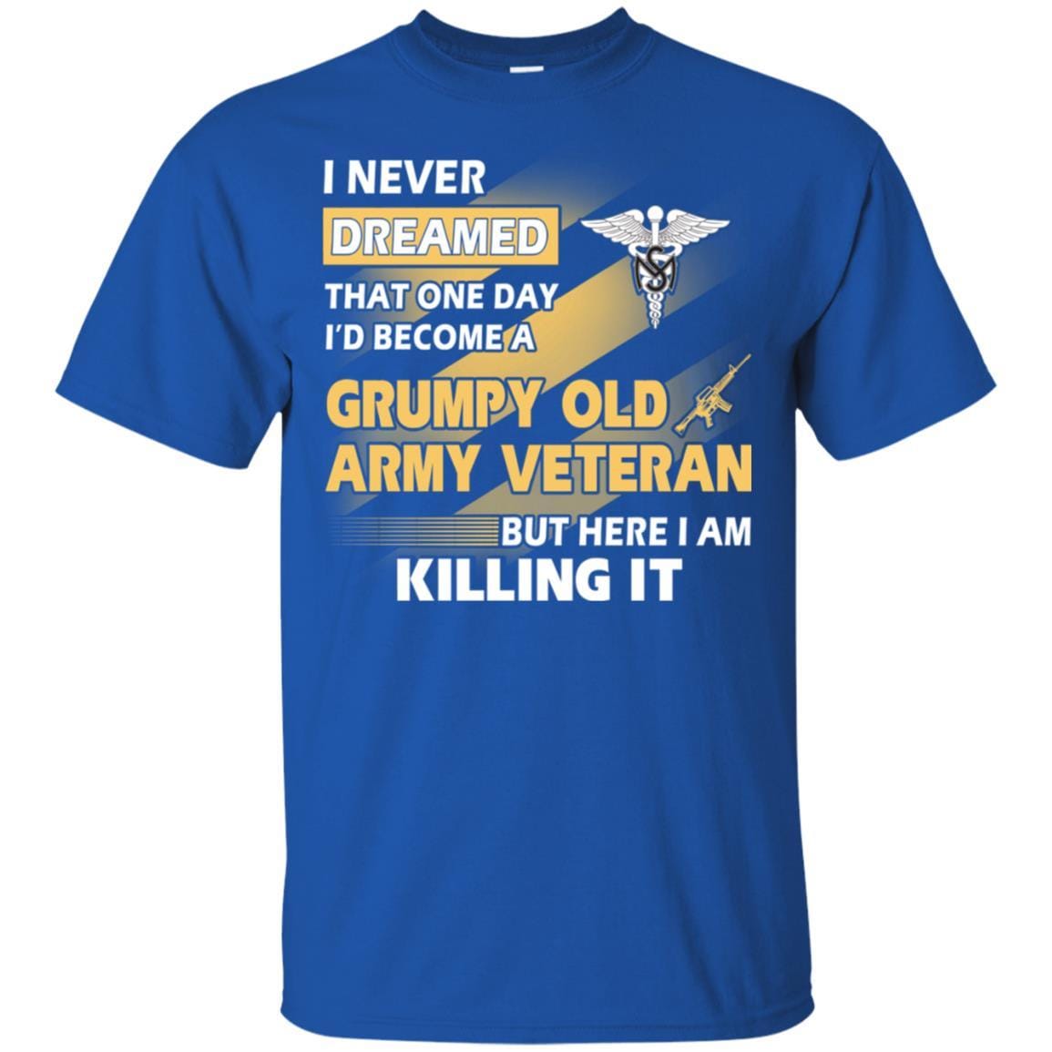 US Army T-Shirt "Medical Service Corps Grumpy Old Veteran" On Front-TShirt-Army-Veterans Nation