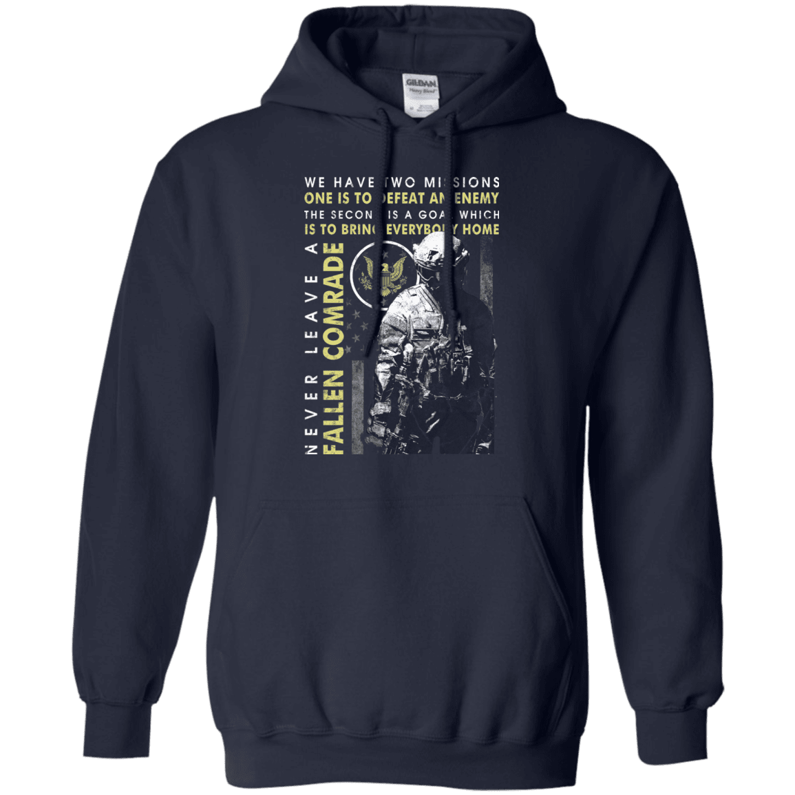 Never Leave A Fallen Comrade Army Men Front T Shirts-TShirt-Army-Veterans Nation