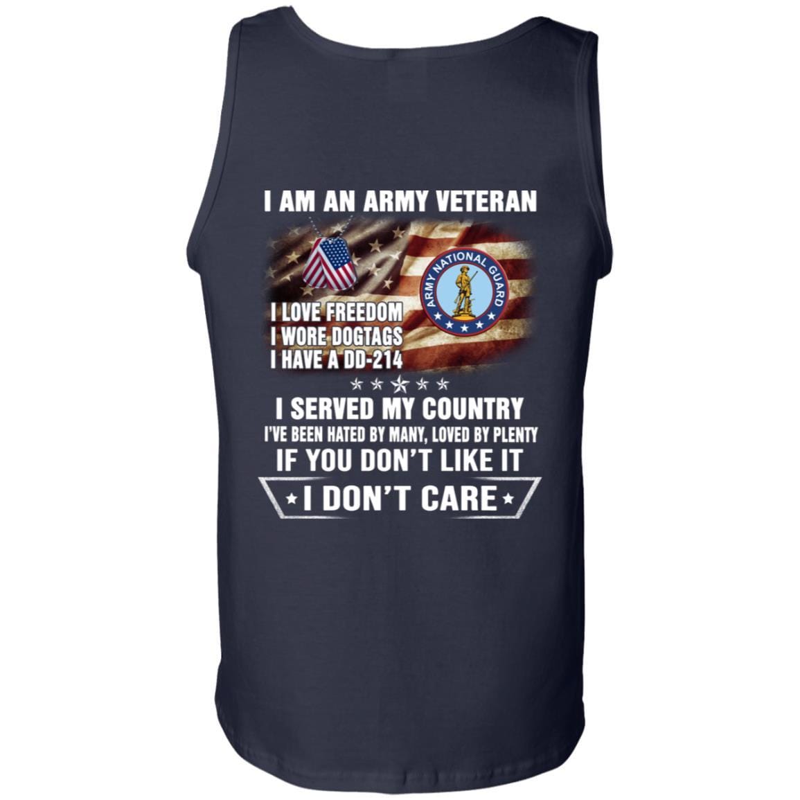 T-Shirt "I Am An Army National Guard Veteran" On Back-TShirt-Army-Veterans Nation