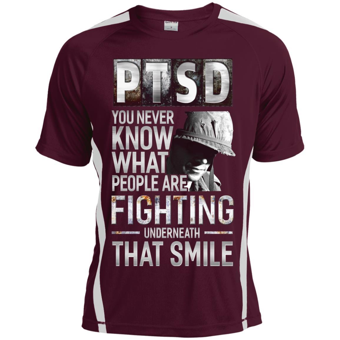Military T-Shirt "Veteran - NinjaTom PTSD Proudly Served On" Front For Men-TShirt-General-Veterans Nation