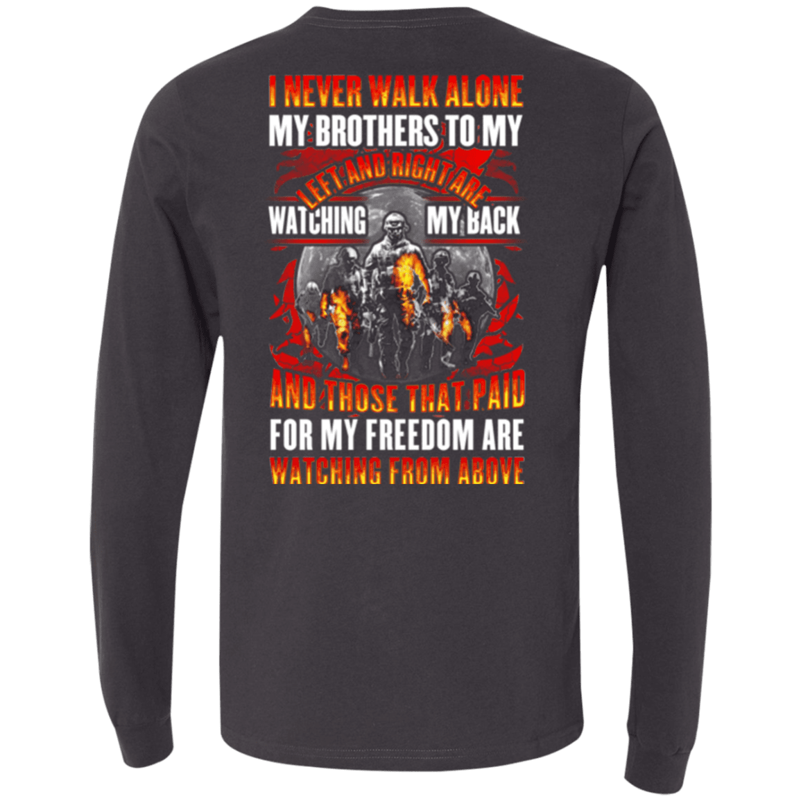 Military T-Shirt "Veteran - My Brothers Watching My Back, My Freedom Watching From Above"-TShirt-General-Veterans Nation