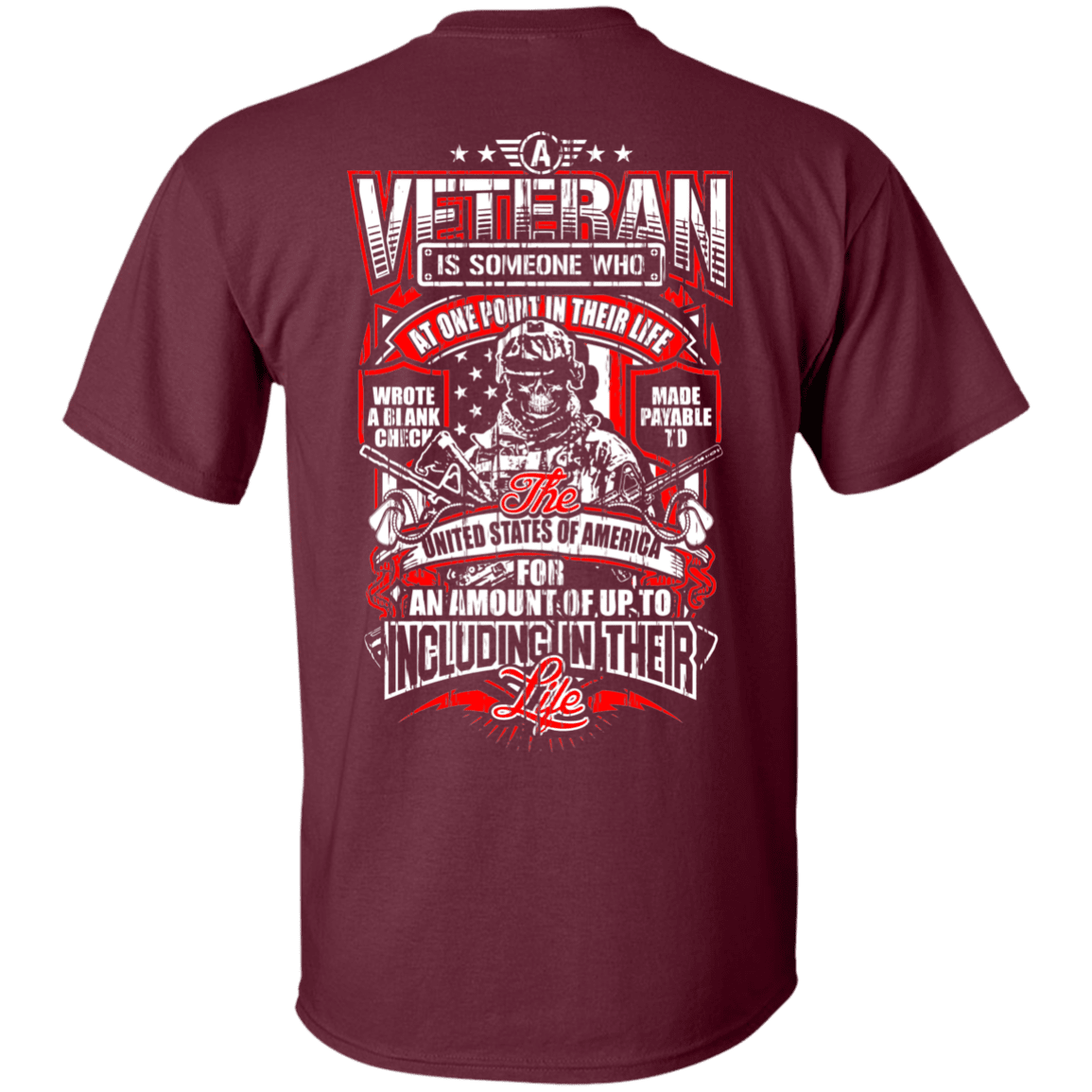 Military T-Shirt "A Veteran" Men Back-TShirt-General-Veterans Nation