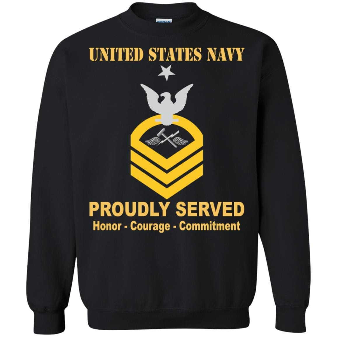 Navy Aviation Support Equipment Tech Navy AS E-8 Rating Badges Proudly Served T-Shirt For Men On Front-TShirt-Navy-Veterans Nation