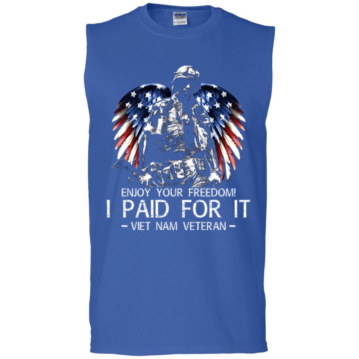 Military T-Shirt "Vietnam Veteran - Enjoy your freedom I paid for it Men" Front-TShirt-General-Veterans Nation