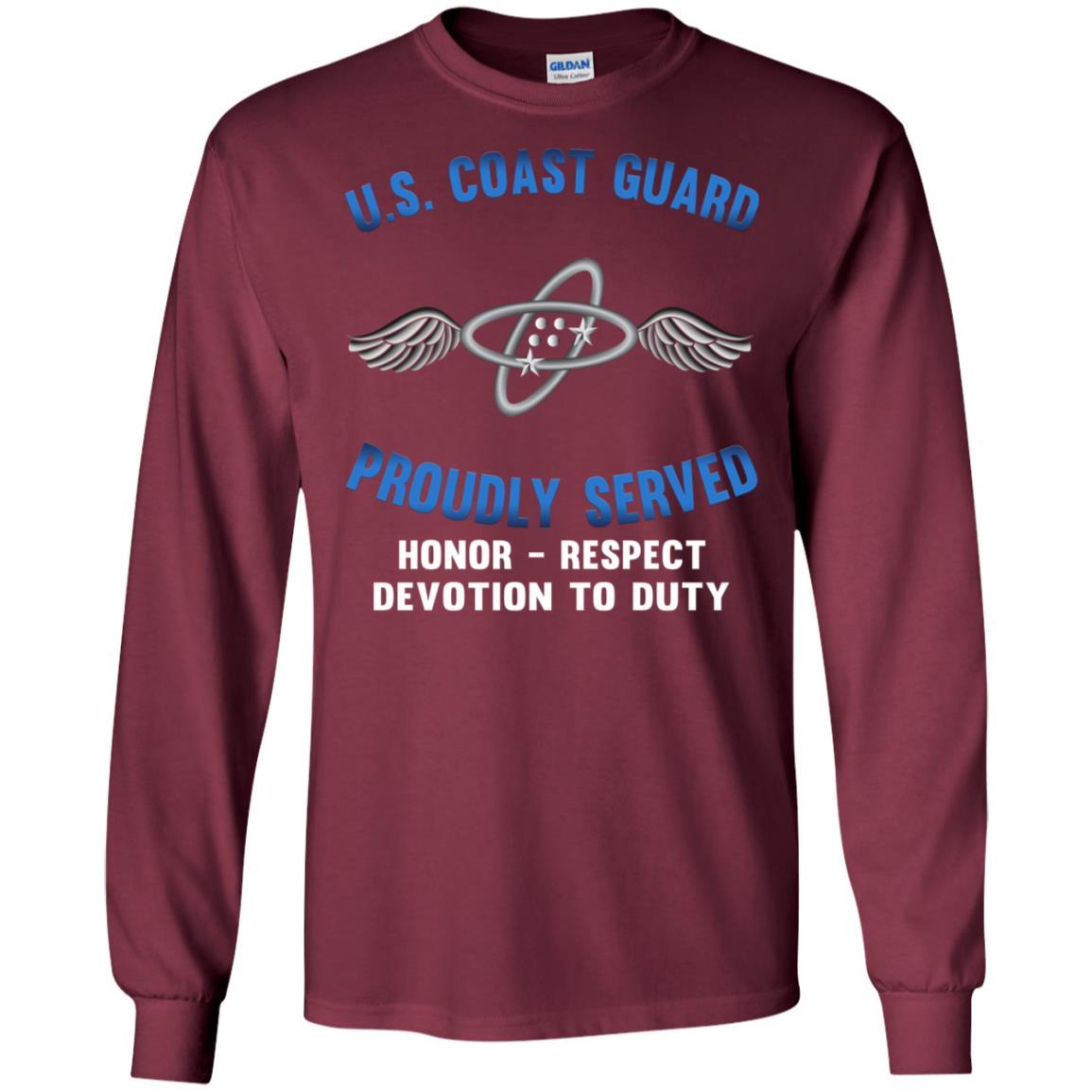 US Coast Guard Aviation Electronics Technician AET Logo Proudly Served T-Shirt For Men On Front-TShirt-USCG-Veterans Nation