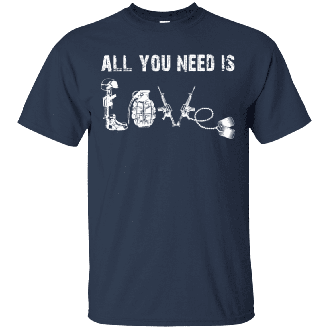 Military T-Shirt "All You Need is Love Veteran"-TShirt-General-Veterans Nation