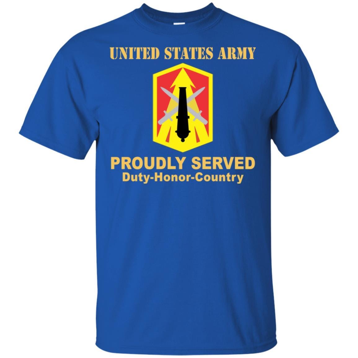US ARMY 214TH FIRES BRIGADE - Proudly Served T-Shirt On Front For Men-TShirt-Army-Veterans Nation