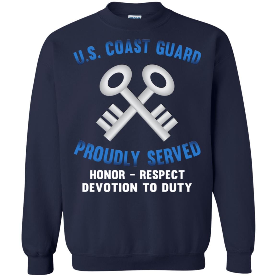 US Coast Guard Storekeeper SK Logo Proudly Served T-Shirt For Men On Front-TShirt-USCG-Veterans Nation