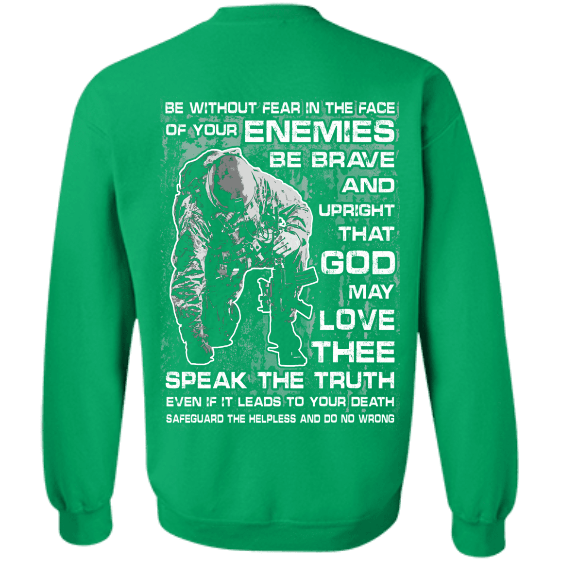 Military T-Shirt "Be without Fear in The Face" Men Back-TShirt-General-Veterans Nation