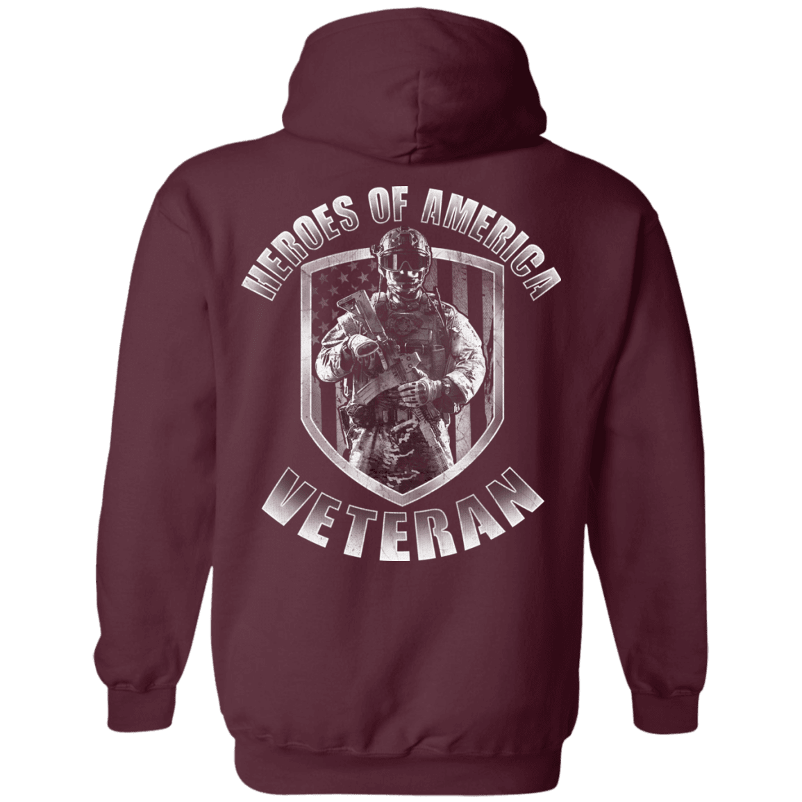 Military T-Shirt "Veteran - Heroes Of America" Men Back-TShirt-General-Veterans Nation