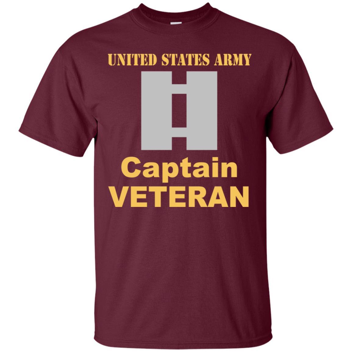 US Army O-3 Captain O3 CPT Commissioned Officer Veteran Men T Shirt On Front-TShirt-Army-Veterans Nation