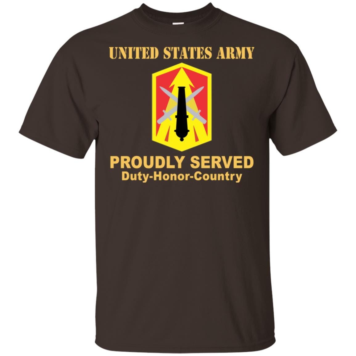 US ARMY 214TH FIRES BRIGADE - Proudly Served T-Shirt On Front For Men-TShirt-Army-Veterans Nation