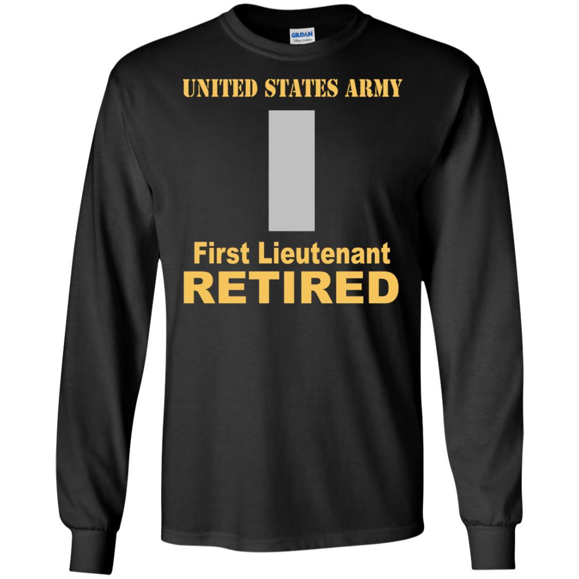 US Army O-2 First Lieutenant O2 1LT Commissioned Officer Retired Men T Shirt On Front-TShirt-Army-Veterans Nation