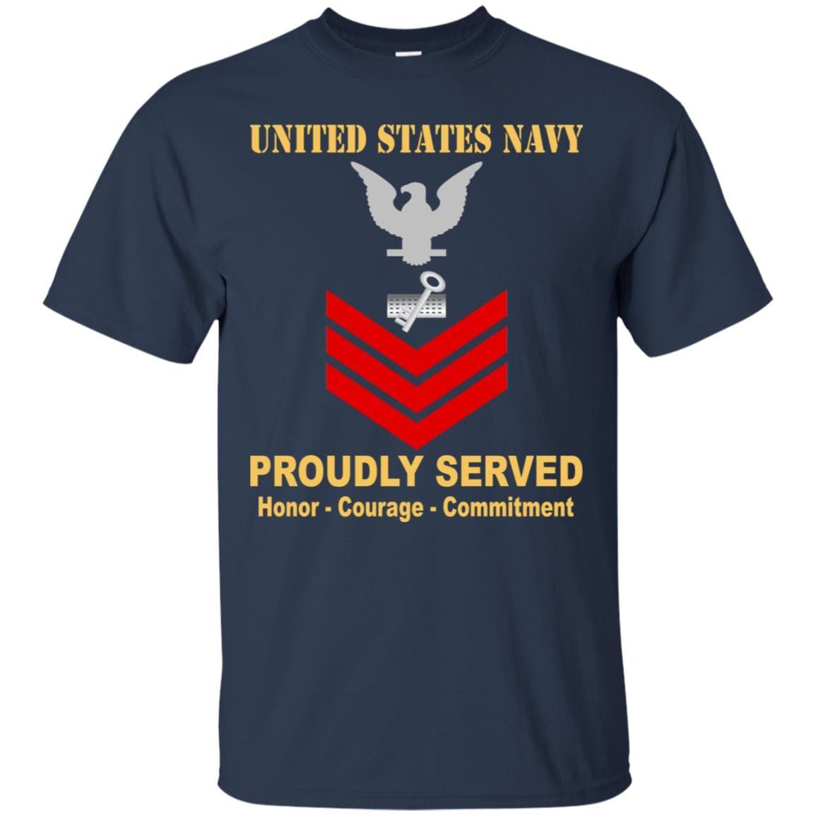 Navy Disbursing Clerk Navy DK E-6 Rating Badges Proudly Served T-Shirt For Men On Front-TShirt-Navy-Veterans Nation