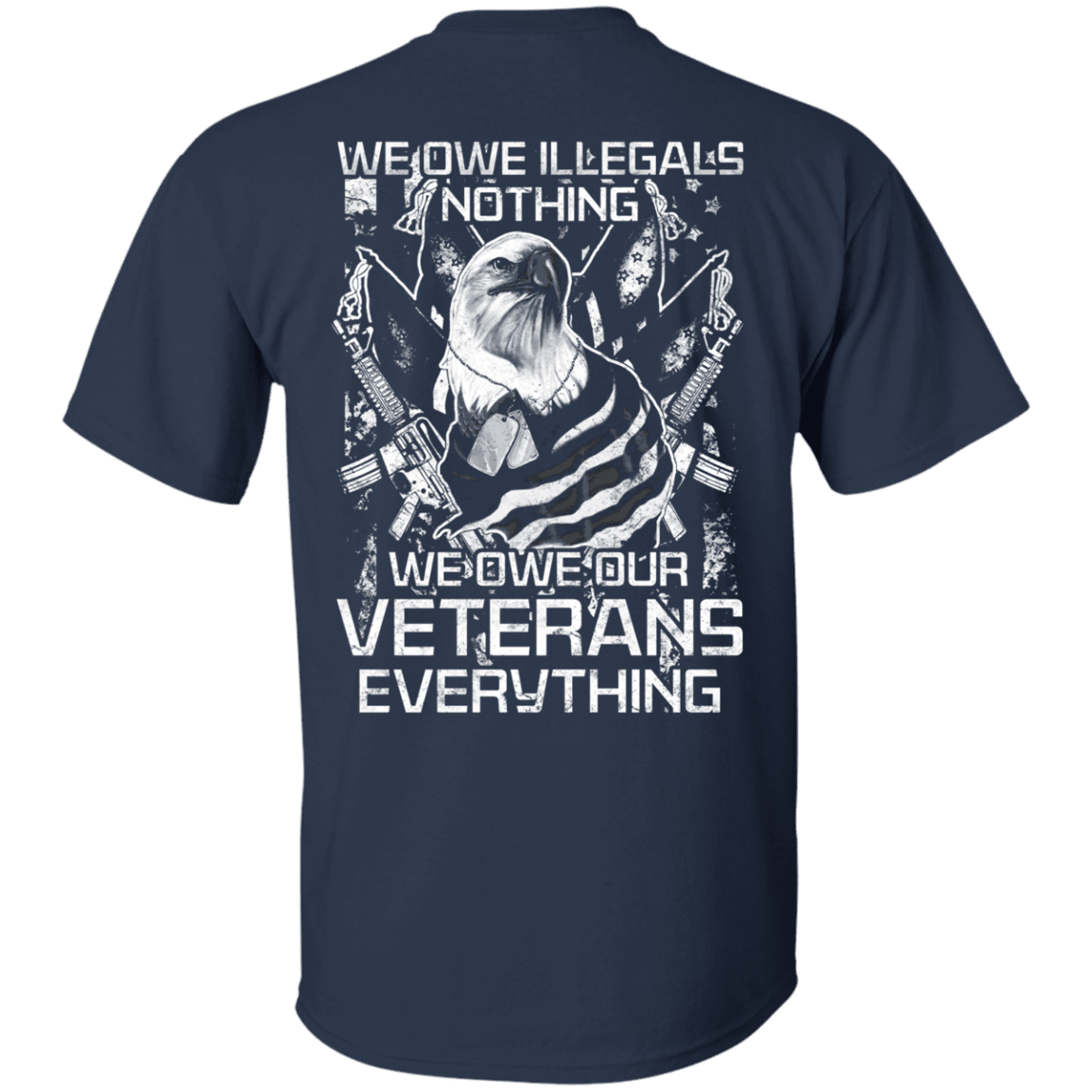 Military T-Shirt "We Owe Our Veterans Everything" Men Back-TShirt-General-Veterans Nation