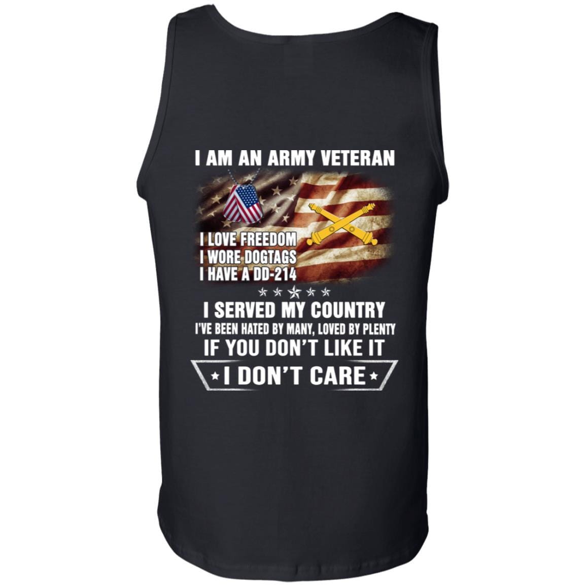 T-Shirt "I Am An Army Field Artillery Veteran" On Back-TShirt-Army-Veterans Nation