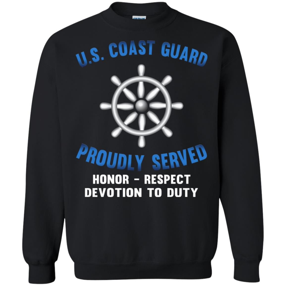 US Coast Guard Quartermaster QM Logo Proudly Served T-Shirt For Men On Front-TShirt-USCG-Veterans Nation