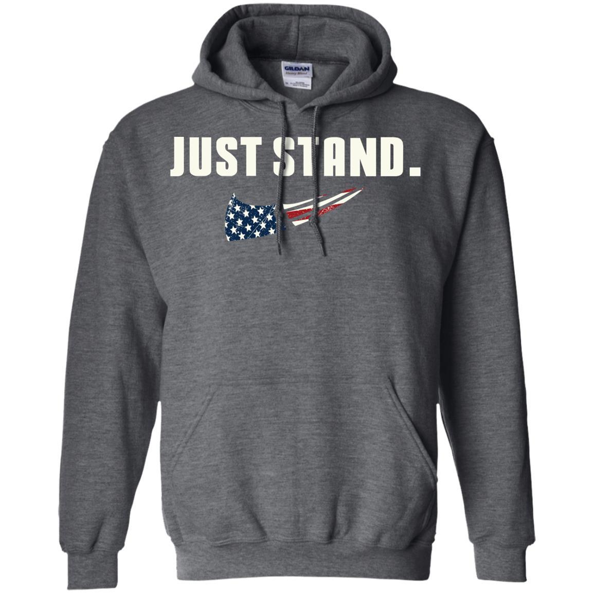 Military T-Shirt "Just Stand For The Flag Men On" Front-TShirt-General-Veterans Nation