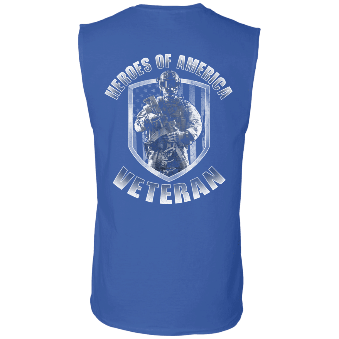 Military T-Shirt "Veteran - Heroes Of America" Men Back-TShirt-General-Veterans Nation