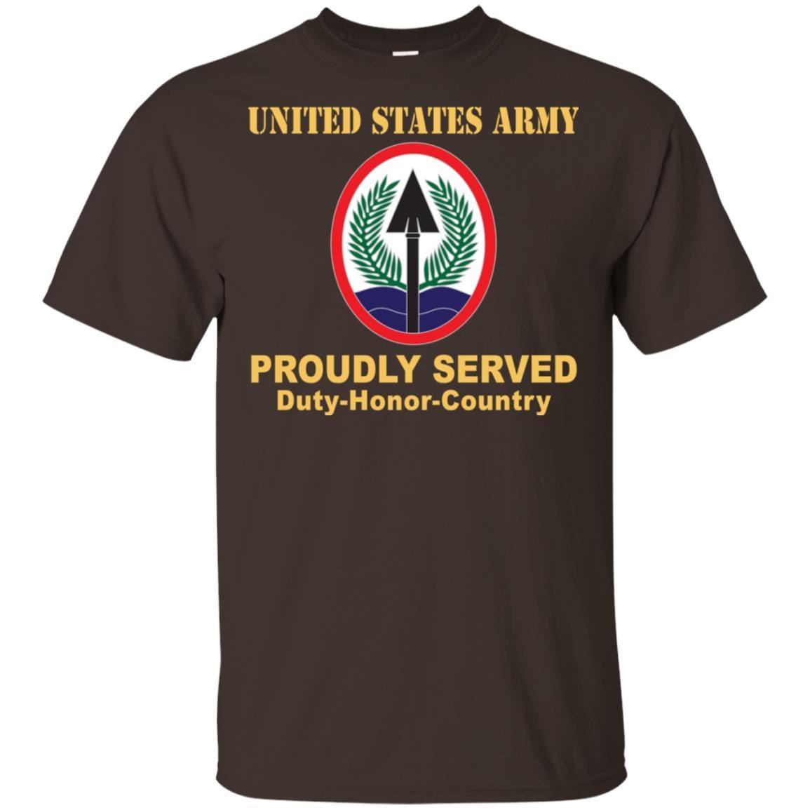 US ARMY CSIB ELEMENT MULTI NATIONAL CORPS IRAQ- Proudly Served T-Shirt On Front For Men-TShirt-Army-Veterans Nation