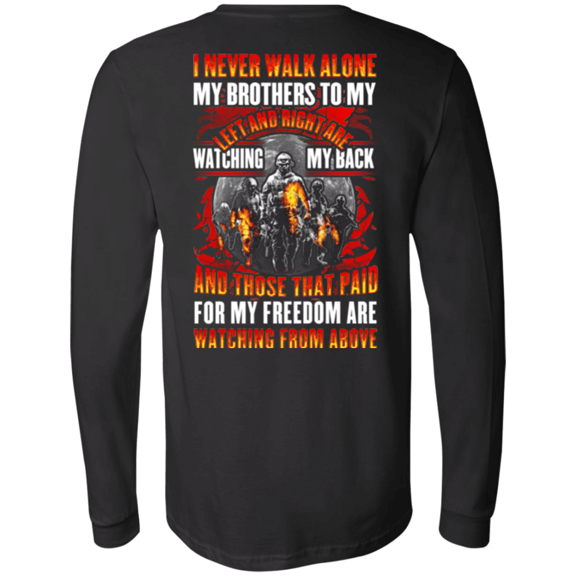 Military T-Shirt "Veteran - My Brothers Watching My Back, My Freedom Watching From Above"-TShirt-General-Veterans Nation