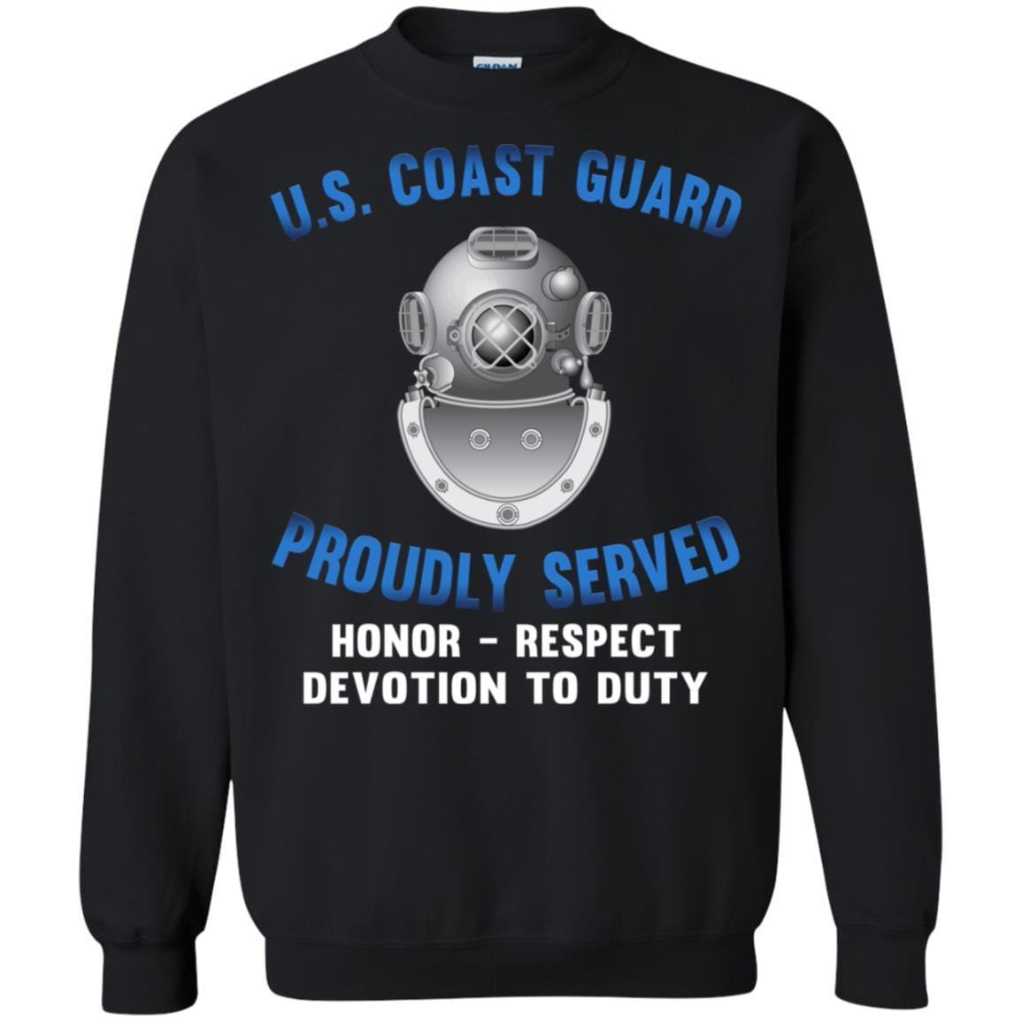 US Coast Guard Diver ND Logo Proudly Served T-Shirt For Men On Front-TShirt-USCG-Veterans Nation