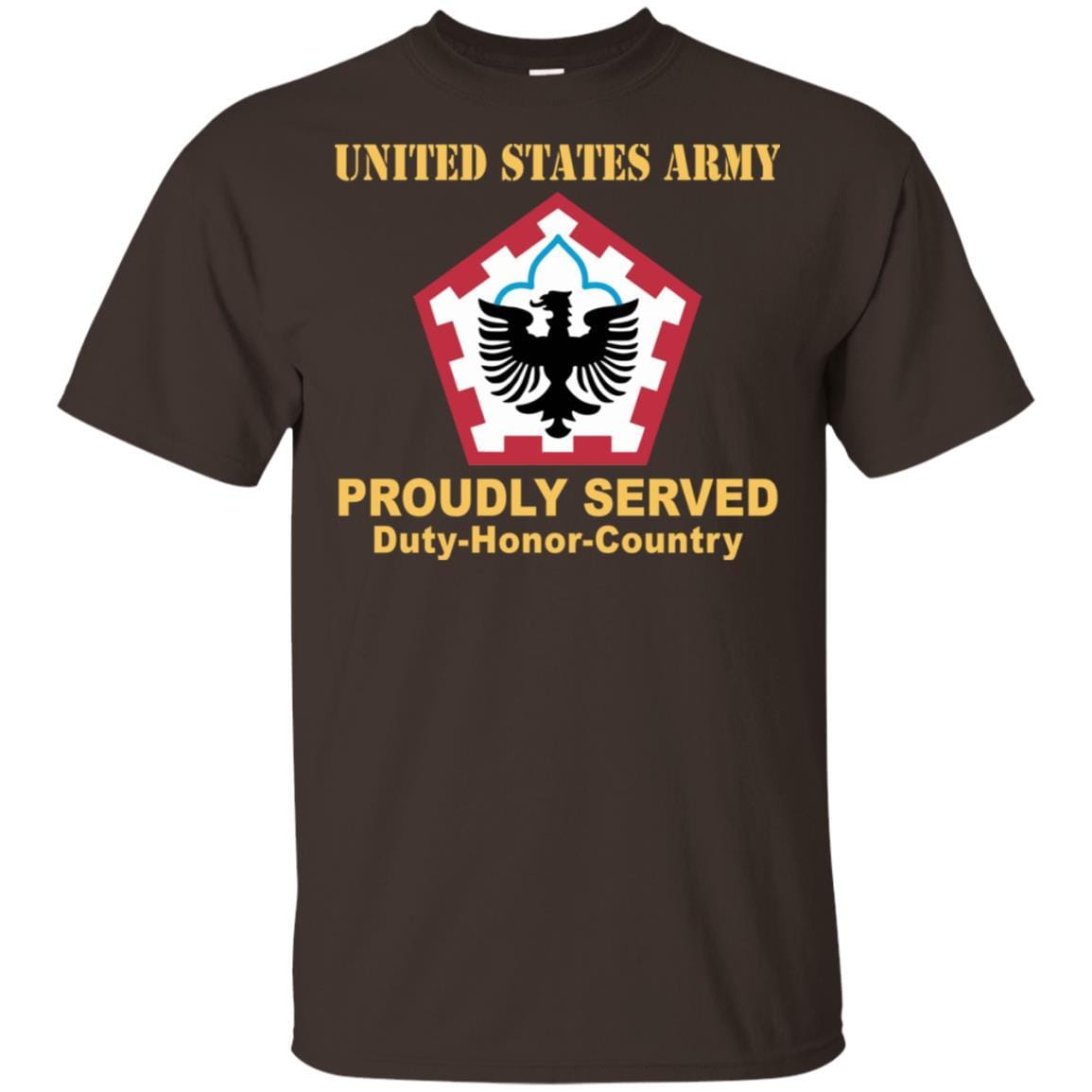 US ARMY 555TH ENGINEER BRIGADE- Proudly Served T-Shirt On Front For Men-TShirt-Army-Veterans Nation