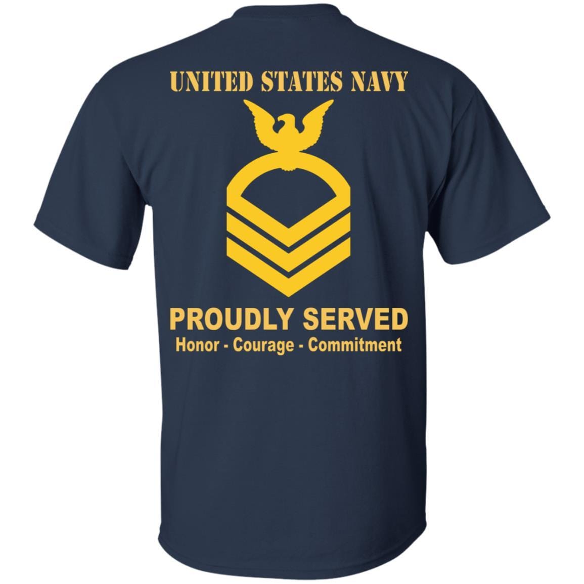 US Navy E-7 Collar T-Shirt On Back-Apparel-Veterans Nation