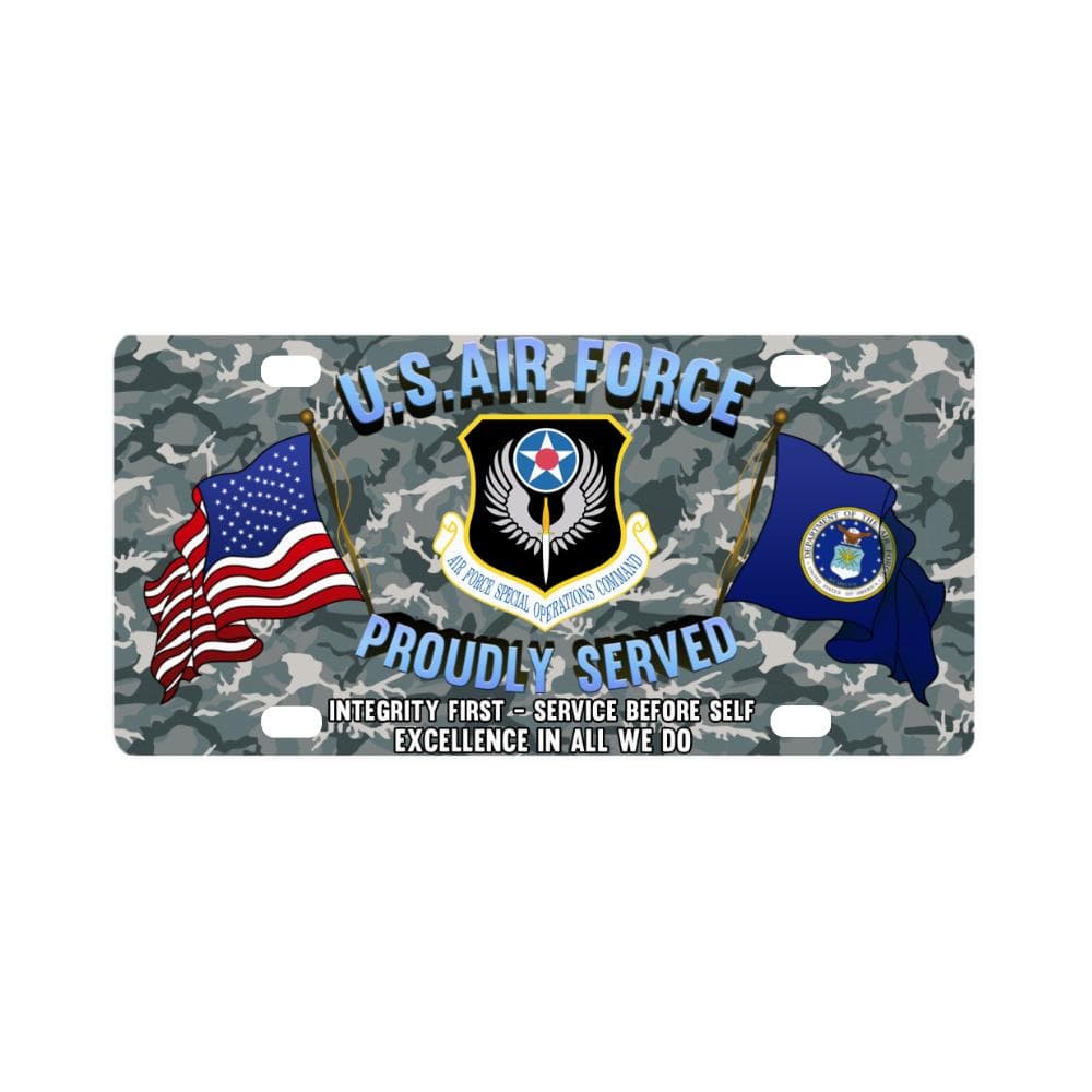 US Air Force Special Operations Command Classic Li Classic License Plate-LicensePlate-USAF-Shield-Veterans Nation