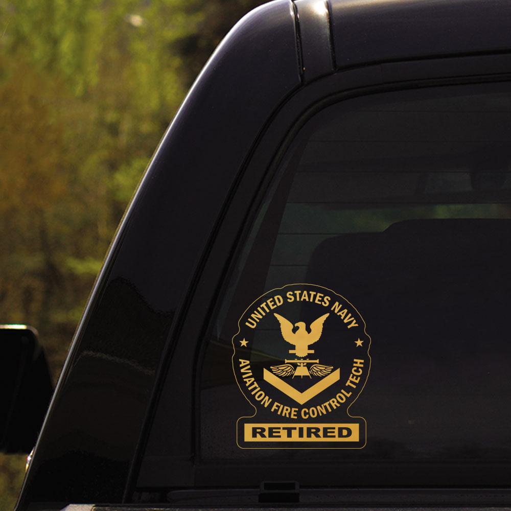 US Navy Aviation Fire Control Tech AQ Rating Badges Clear Stickers-Decal-Navy-Rating-Veterans Nation