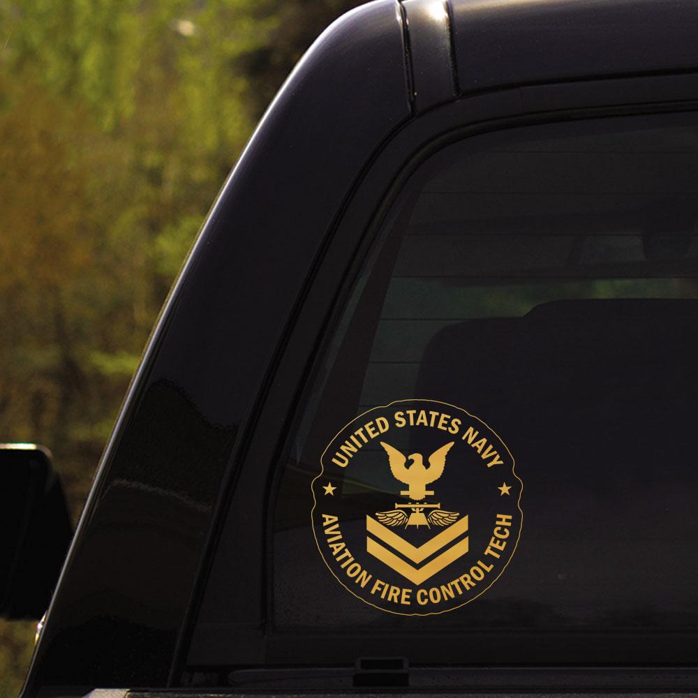 US Navy Aviation Fire Control Tech AQ Rating Badges Clear Stickers-Decal-Navy-Rating-Veterans Nation