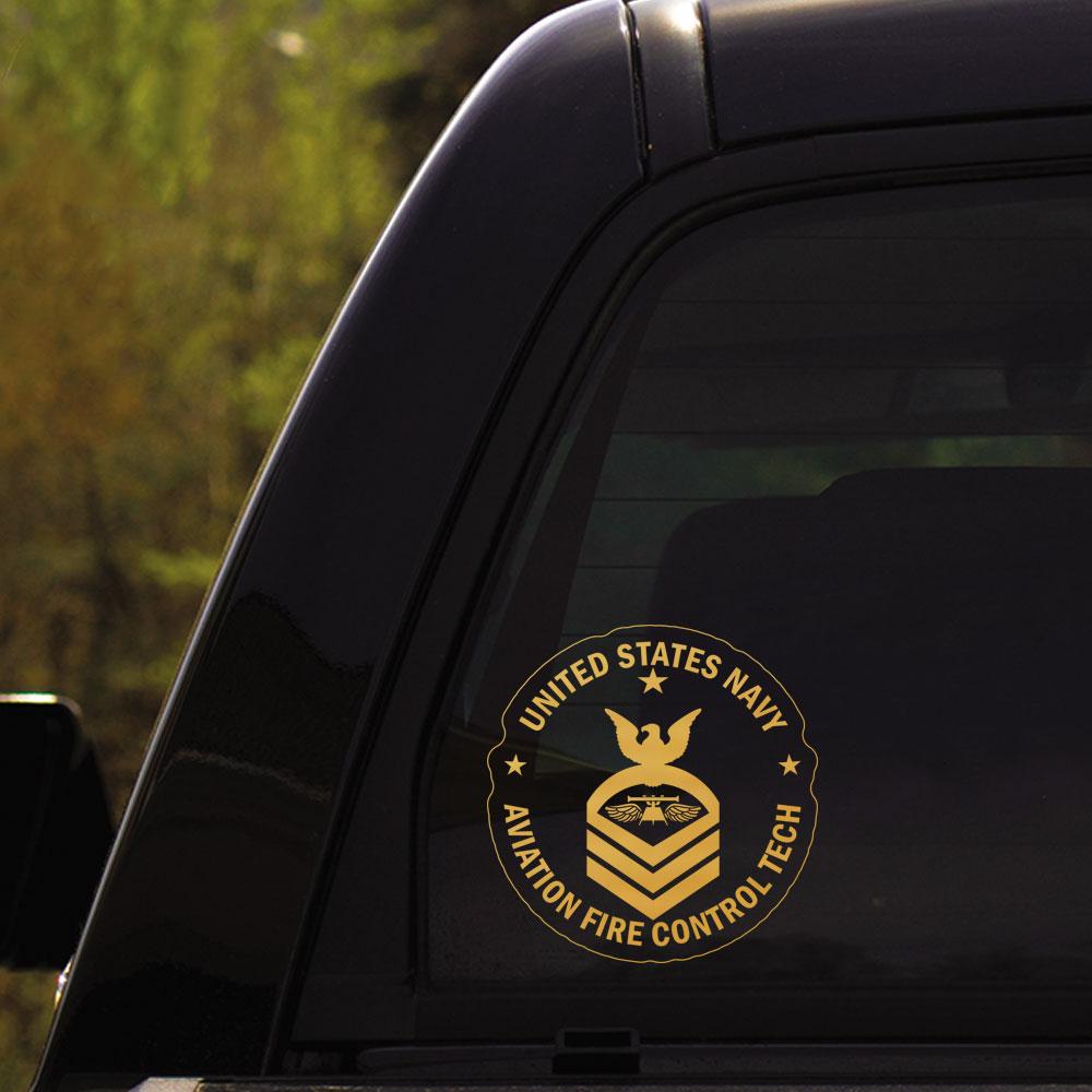 US Navy Aviation Fire Control Tech AQ Rating Badges Clear Stickers-Decal-Navy-Rating-Veterans Nation