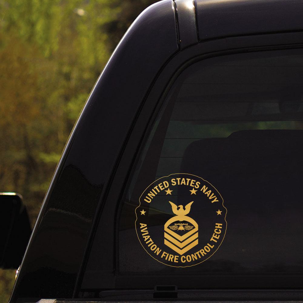 US Navy Aviation Fire Control Tech AQ Rating Badges Clear Stickers-Decal-Navy-Rating-Veterans Nation