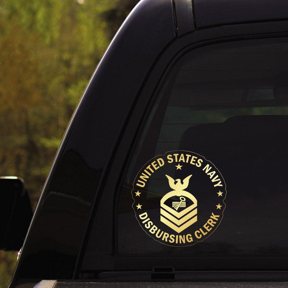 US Navy Disbursing Clerk DK Rating Badges Clear Stickers-Decal-Navy-Rating-Veterans Nation