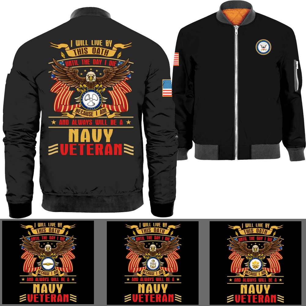 I Will Live By This Oath Until The Day I Die Because I Am And Always Will Be A Veteran Bomber Jacket-Bomber-AllBranch-Veterans Nation