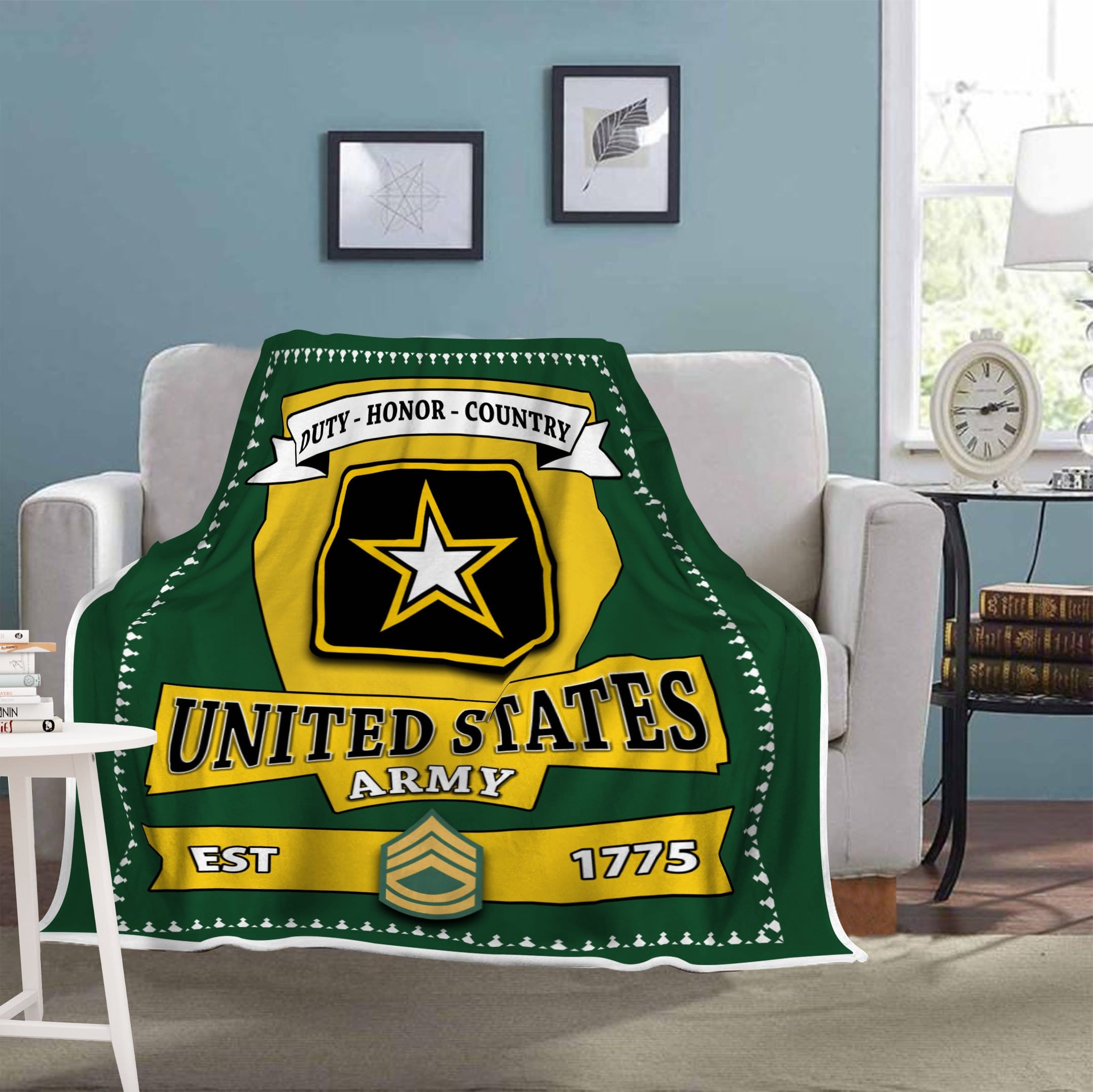 US Army E-7 Sergeant First Class E7 SFC Noncommissioned Officer Blanket Cozy Plush Fleece Blanket - 50x60-Blankets-Army-Ranks-Veterans Nation